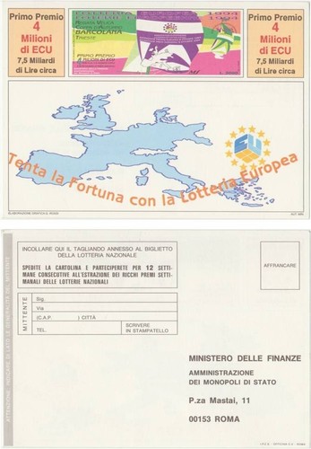 Italia cartolina lotteria - italia,