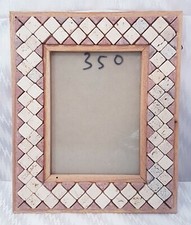 Cornice porta foto in pietra naturale con mosaico fatta a mano da parete 34x28cm