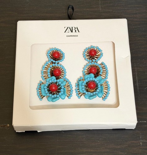 Zara earrings beaded - earrings, floral