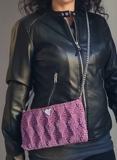 Borsa tracolla uncinetto fatta a mano embossed crochet 