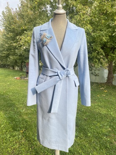 Cappotto donna azzurro lana - cappotto,