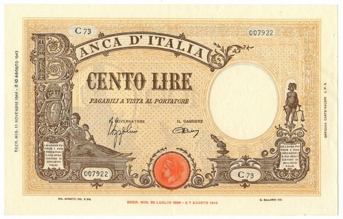 100 lire barbetti - grande, b