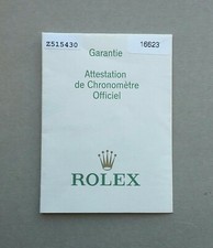 ROLEX Guarantee Warranty Paper Yacht-Master 16623