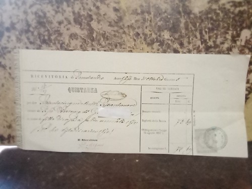 Cambiale 1870 con marca - cambiale, da