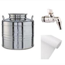 Contenitore Fusto Acciaio Inox Olio 50 Litri con Rubinetto e Tappetino OMAGGIO