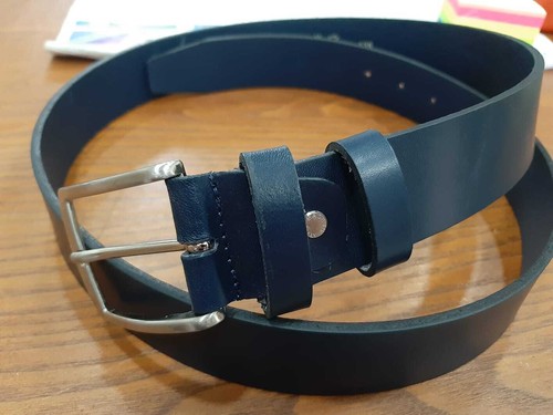 Cintura cuoio blu vera - cintura,