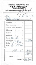 Piandelagotti (Modena). Albergo Bar Ristorante "La Posta". Conto del 1973.