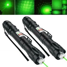 2X Puntatore Laser Verde 532nm USB Ricaricabile Lampada a Penna