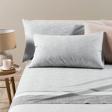 Completo Lenzuola In Cotone Nevada2 Matrimoniale Grigio Caleffi