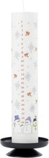 Candela Avvento Natale Pupazzi di Neve Pilastro di Cera 50 Ore NUOVO Alison Gardiner Made in UK