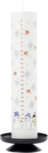 Candela avvento natale pupazzi - candela,