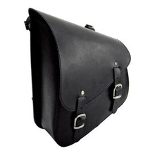 Longride Forcellone Borsa da Sella Nero, Pelle, per Harley - Davidson Softail