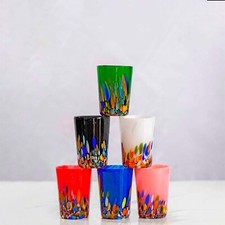 MurArt Bicchierini per Liquore in Vetro di Murano Alto 7,5 cm Made in Italy