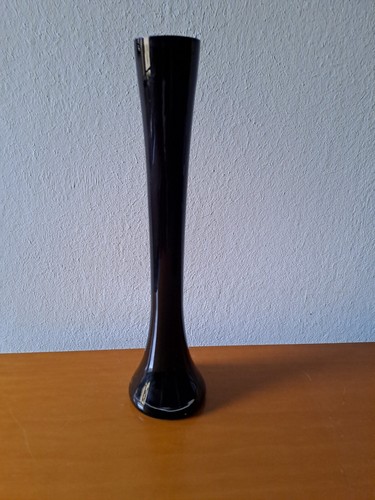 Vaso vetro nero monofiore - vaso,