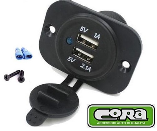 Doppia presa usb - usb, incasso