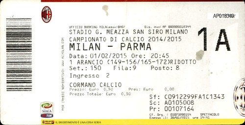 Biglietto stadio milan parma - biglietto,