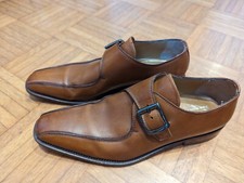 scarpa uomo 42.5 Artigianale - In Cuoio Con Fibbia E Con Suola In Cuoio