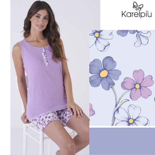 Pigiama donna corto cotone