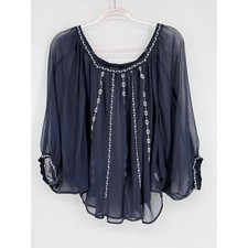 Blusa contadina trasparente