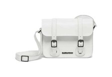 DR MARTENS white kiev e smooth con tracolla di pelle da 18cm