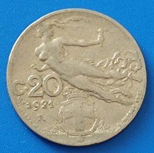 ITALIA MONETA 20 C CENT CENTESIMI 1921 REGNO D'ITALIA LIBERTÀ LIBRATA