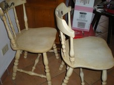 Tavolo in legno massellO  allungabile arte povera bianco con  4  sedie