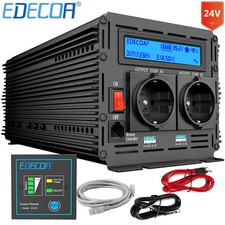 EDECOA Inverter 24V 220V 3000W 6000W Convertitore Onda Modificata USB LCD Camion