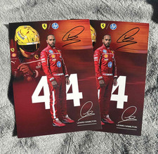 Scheda ufficiale Ferrari F1 2025 firmata Lewis Hamilton (1° versione).