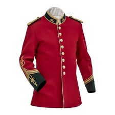 Giacca tunica militare uomo lana rossa guerra zulu inglese vintage ufficiale uniforme cappotto