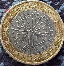 Moneta 1 euro albero francese del 1999 