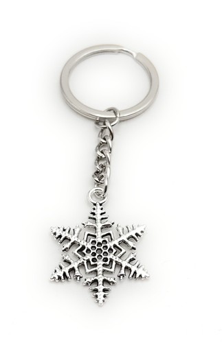 Silver metal snow crystal - metal,
