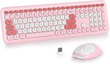 Combo Tastiera E Mouse Wireless Colorato,Tastiera per Macchina Da Scrivere Retrò
