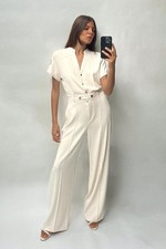 NWT ZARA SZ S  Crepe Jumpsuit