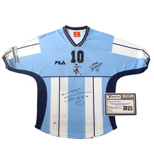 Diego Maradona maglia/maglia omaggio FIRMATA E AUTOGRAFATA con certificato di autenticità - Argentina