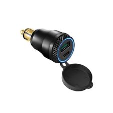 Bike It Alluminio din Hella Spina Moto Bici 12v Potenza Adattatore Con Dual USB