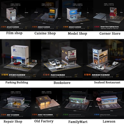 Diorama garage strade - 1:64,