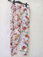 ?Pantalone donna taglia 36/38multicolore/motivo floreale/gamba dritta boho/stretch in vita