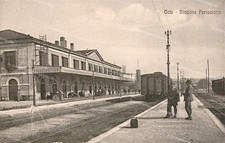 dm323 cartolina orte stazione ferroviaria provincia di viterbo