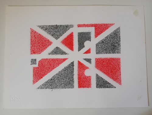 Disegno tempera astratto - a,