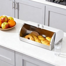 Contenitore per il pane in metallo, contenitore per il pane bancone della