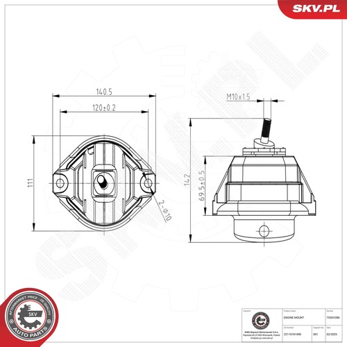 Esen skv supporto motore - supporto,