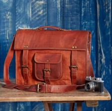 Borsa Vintage Laptop Messenger Valigetta Borsello Pelle Tracolla Uomo 15''Mar...