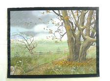 1950 SCUOLA VINTAGE DIPINTO ILLUSTRAZIONE VECCHIA L'INVERNO IDEA ARREDO