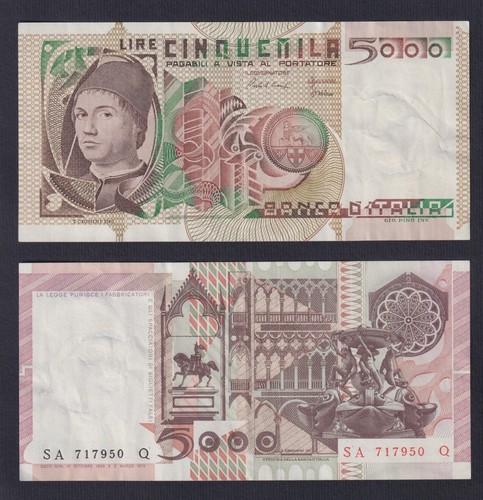 Banconota italia 5000 lire - italia,
