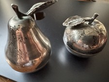 Argento 800 Inizio Del XX Secolo Box A Mela E Pera E Cucchiaio Liberty