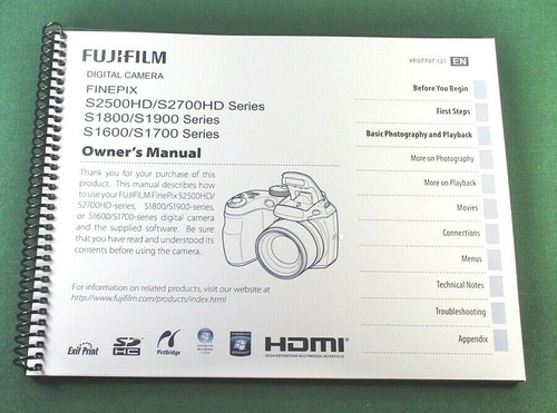 Fujifilm finepix s2500hd - s2500hd, s1800