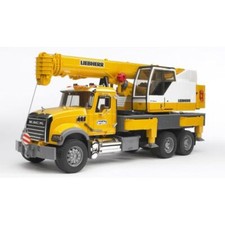 Bruder BRD02818 Camion MACK Granite con gru Liebherr