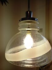 Lampada A Sospensione (Leucos Mazzega)Carlo Nason Anni 60 vetro pulegoso cromo