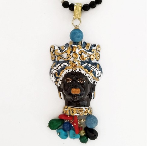 Collana testa moro in - di,