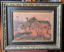 Bernardino Palazzi, "Riposo Nel Deserto", Olio Su Tela, Anni '60